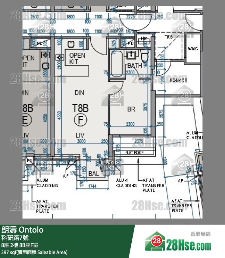 朗濤 8B座 2樓 F室 平面圖