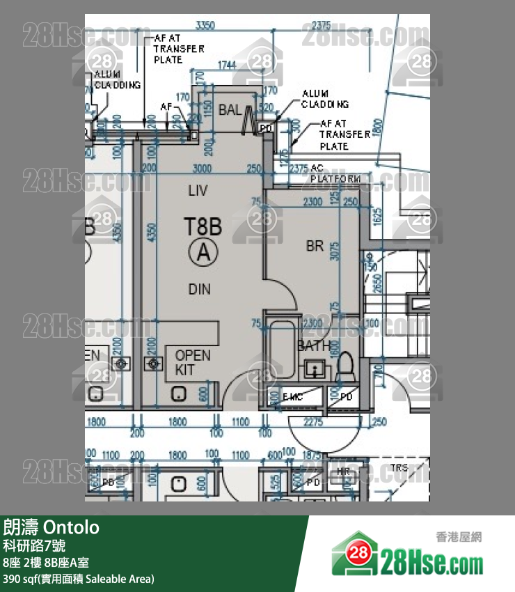 朗濤 8B座2樓 A室 平面圖