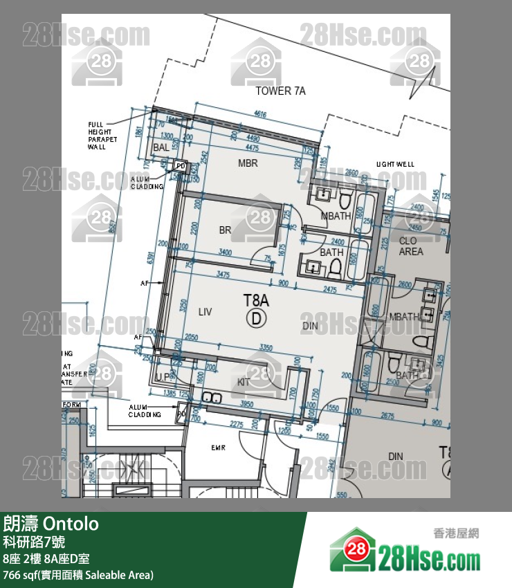 朗濤 8A座2樓 D室 平面圖