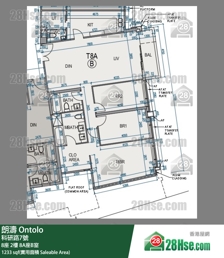 朗濤 8A座2樓 B室 平面圖