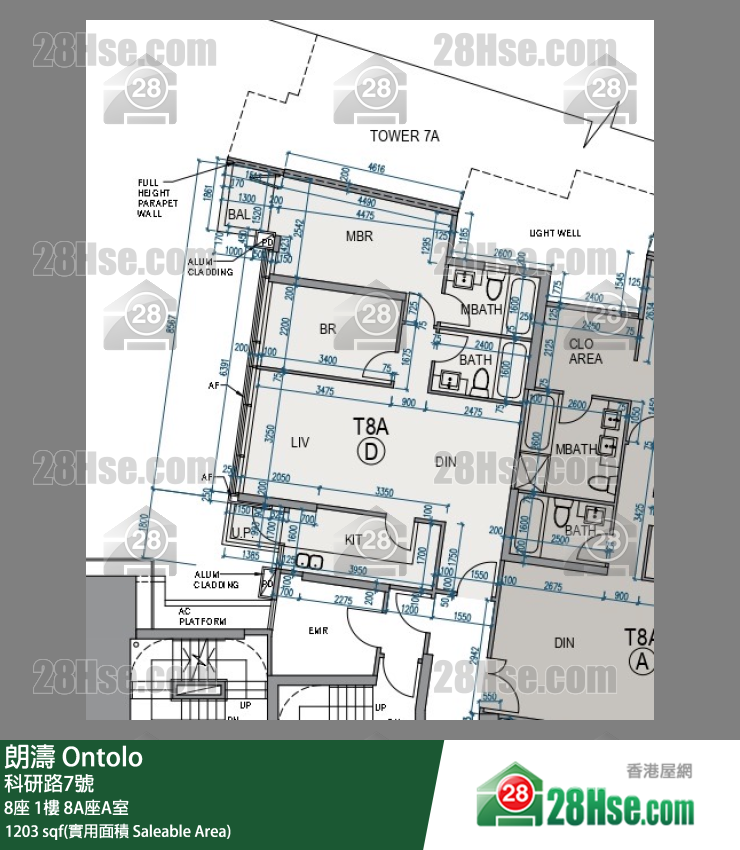 朗濤 8A座1樓 A室 平面圖
