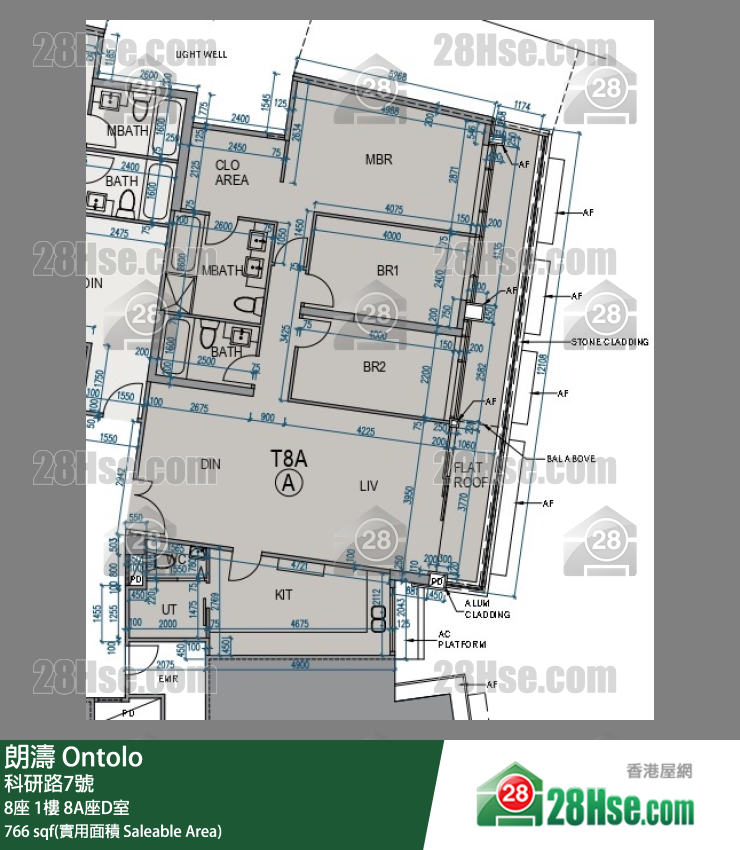 朗濤 8A座 1樓 D室 平面圖