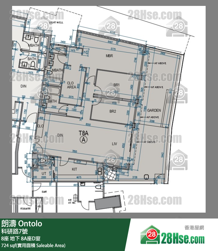 朗濤 8A座地下 D室 平面圖