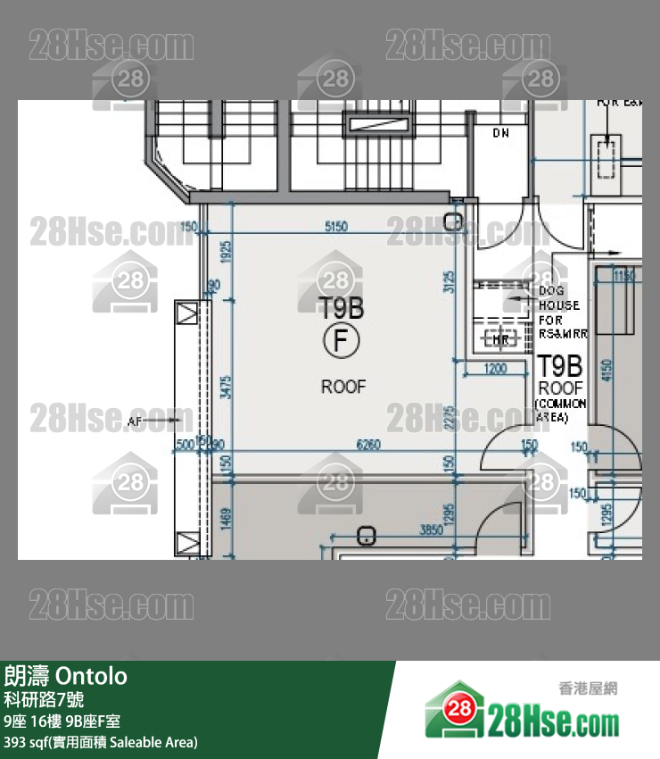 朗濤 9B座 16樓 F室 平面圖