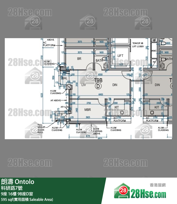 朗濤 9B座16樓 D室 平面圖