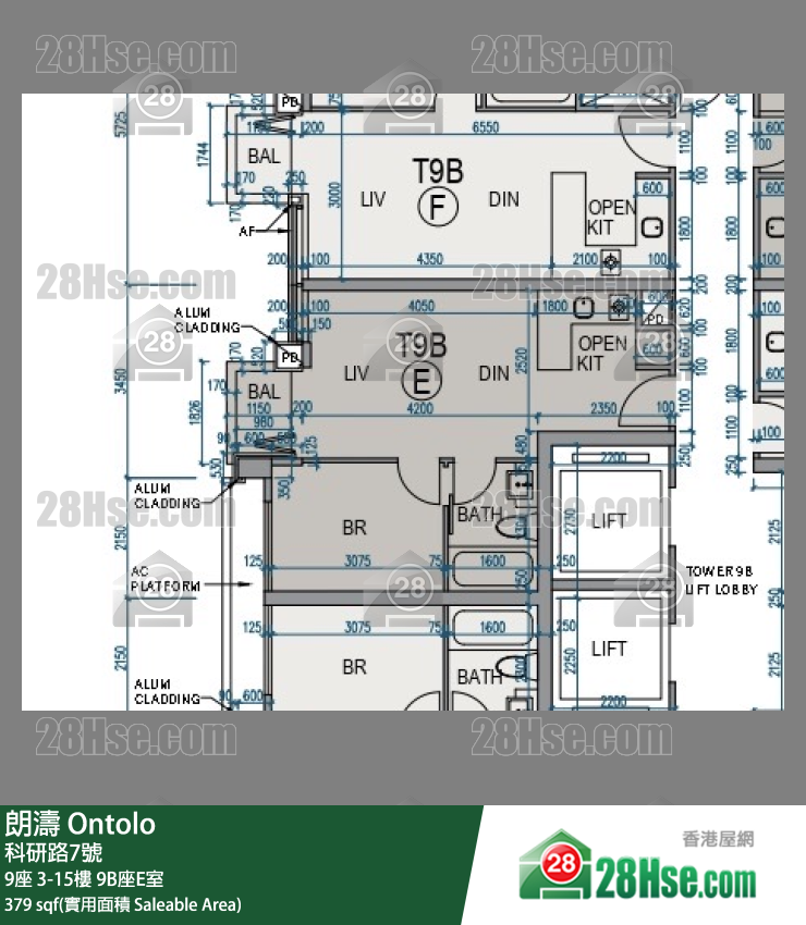 朗濤 9B座10樓 E室 平面圖
