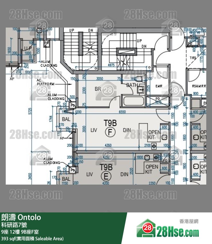 朗濤 9B座12樓 F室 平面圖