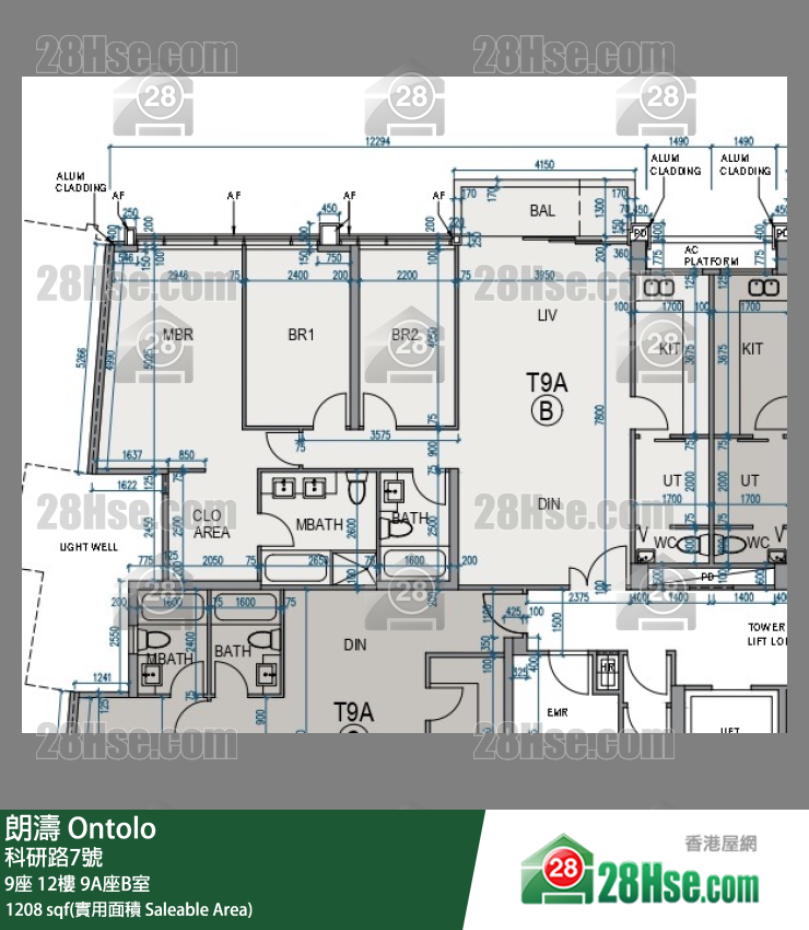 朗濤 9A座12樓 B室 平面圖