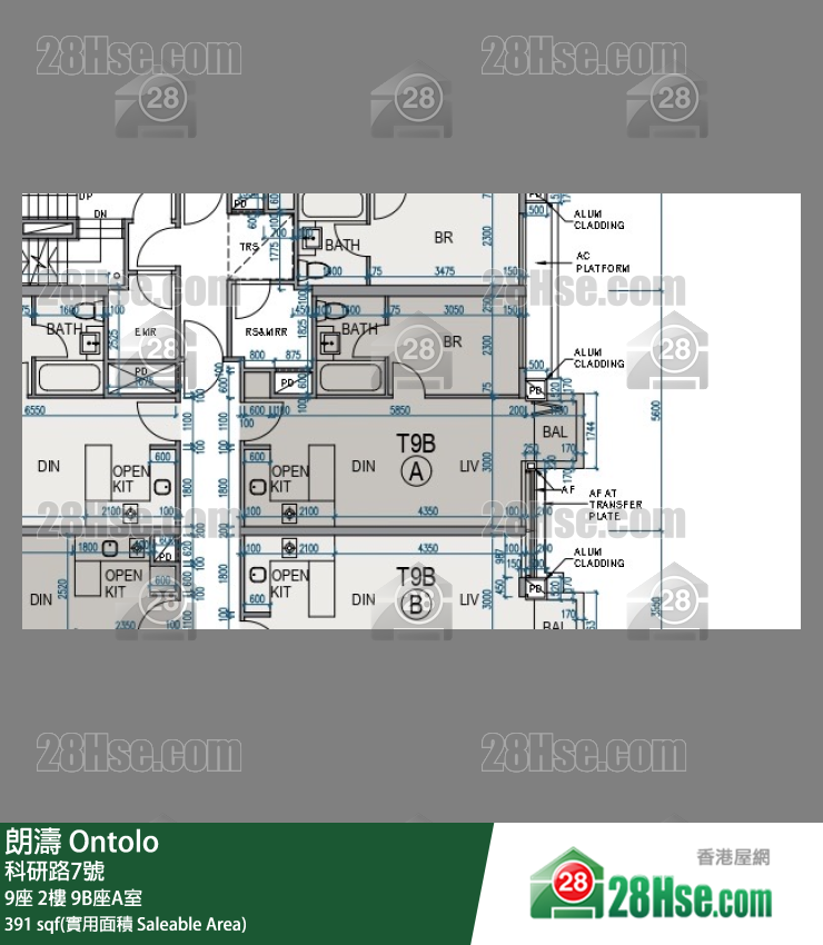 朗濤 9B座2樓 A室 平面圖