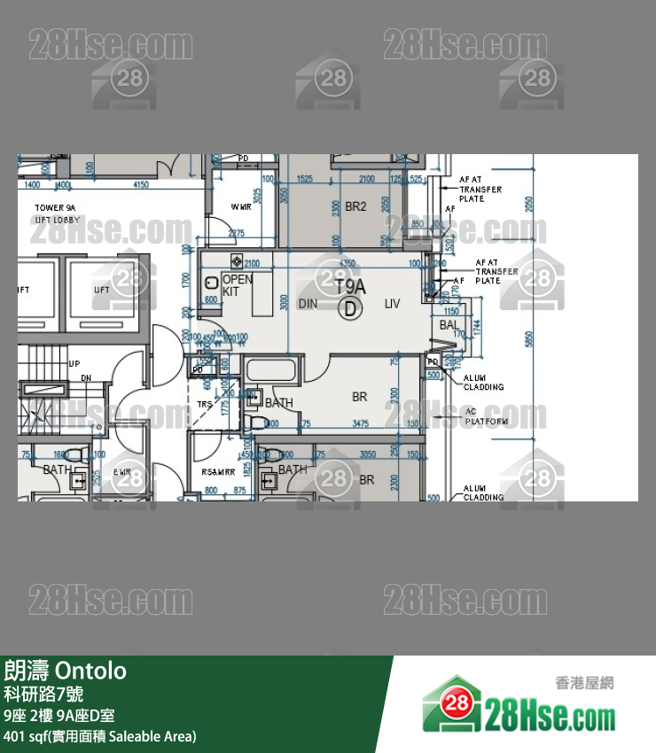 朗濤 9A座2樓 D室 平面圖