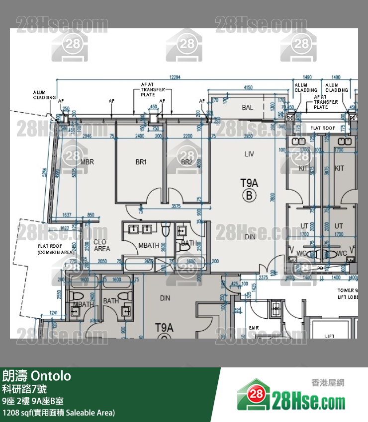 朗濤 9A座2樓 B室 平面圖