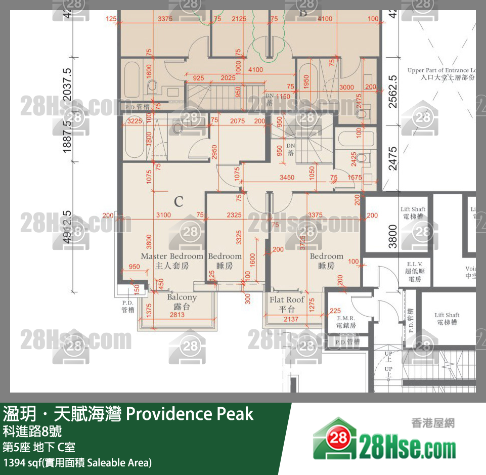溋玥天賦海灣 屋苑第5座地下 C室 平面圖
