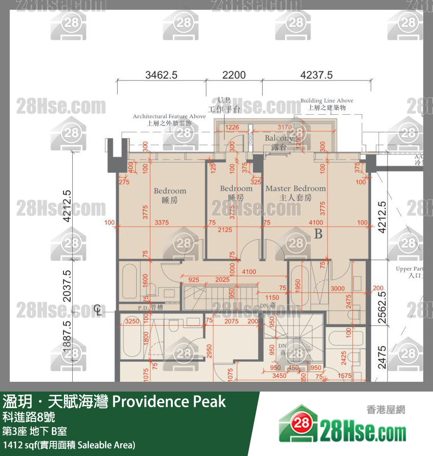 溋玥天賦海灣 屋苑第3座地下 B室 平面圖
