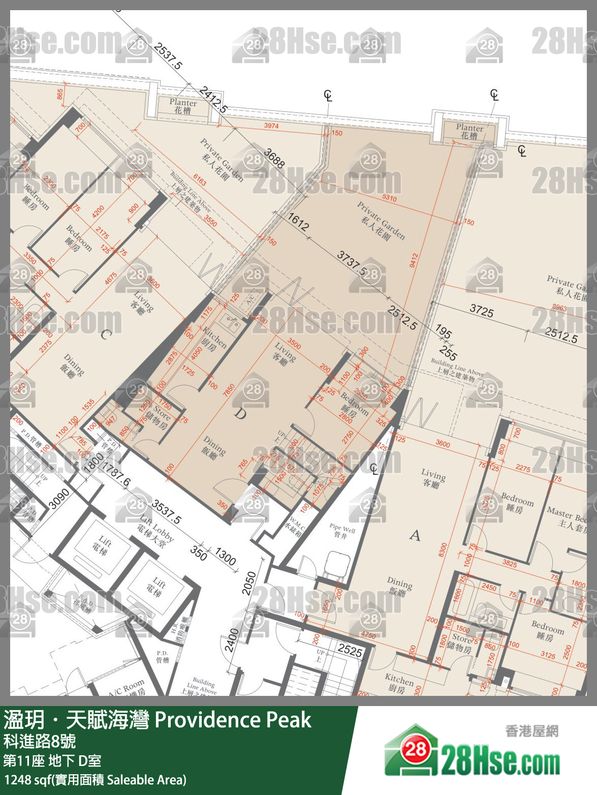 溋玥天賦海灣 屋苑第11座地下 D室 平面圖
