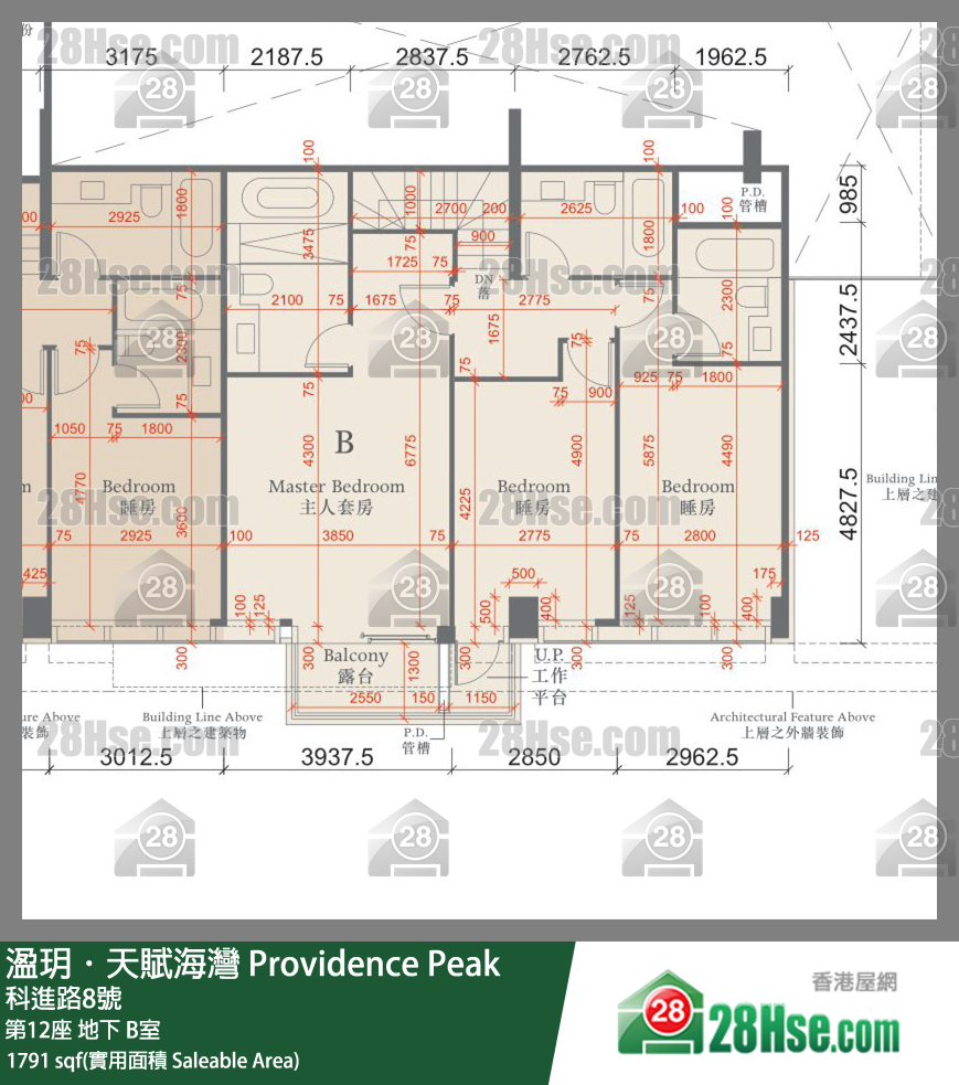 溋玥天賦海灣 屋苑第12座地下 B室 平面圖