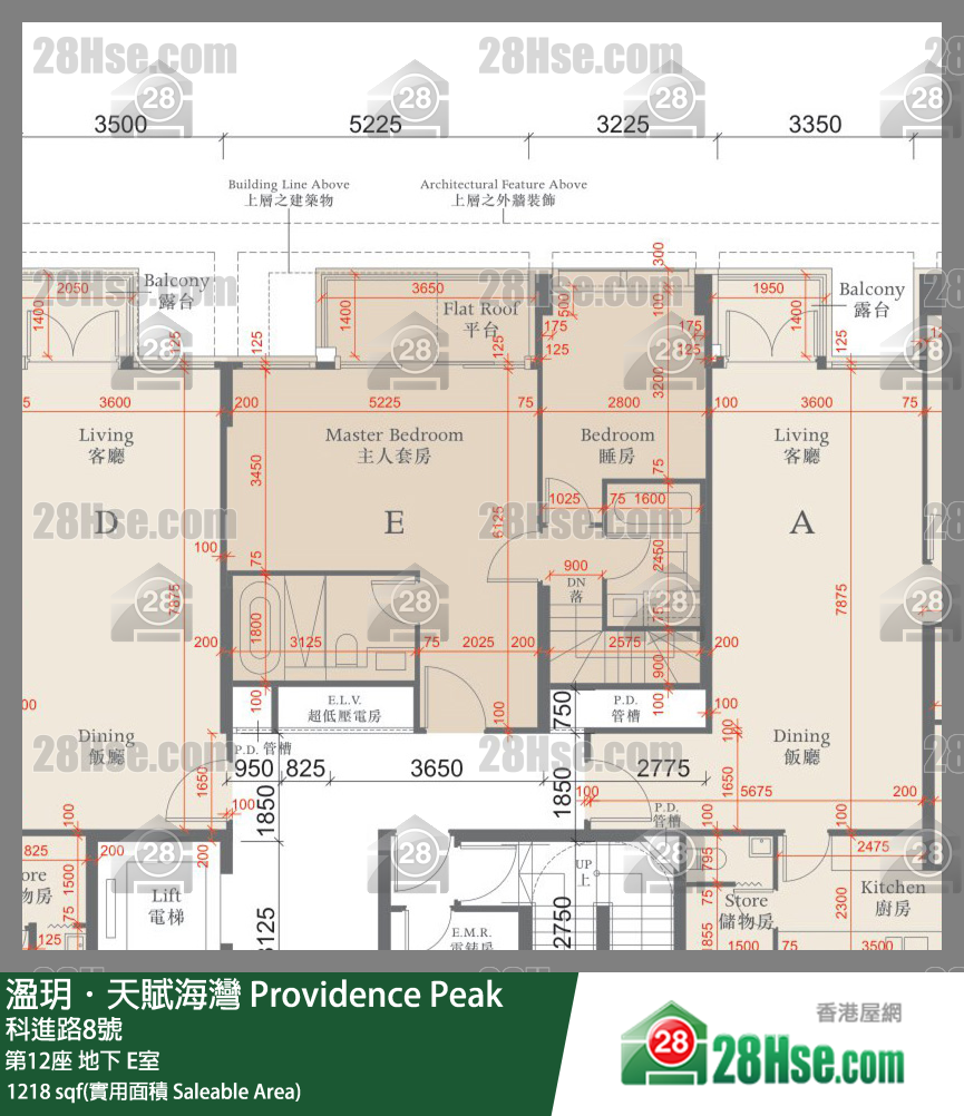 溋玥天賦海灣 屋苑第12座地下 E室 平面圖