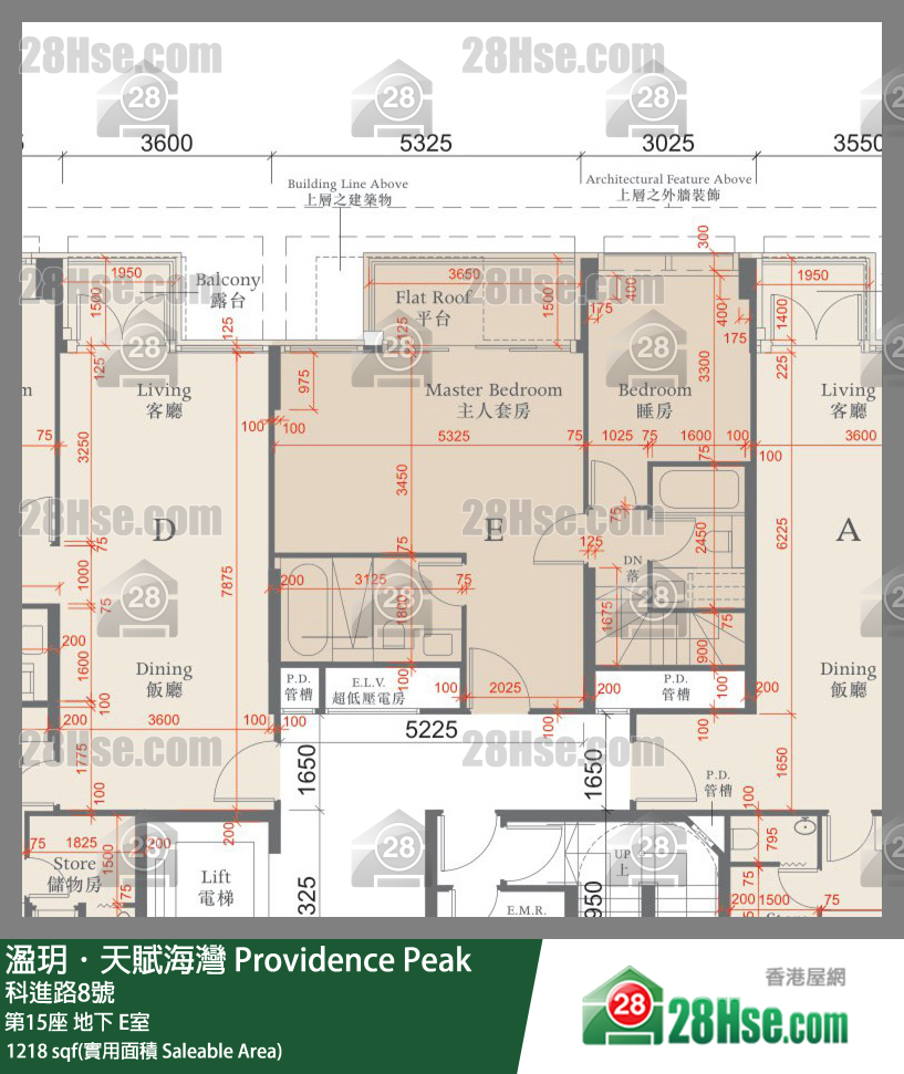 溋玥天賦海灣 屋苑第15座地下 E室 平面圖