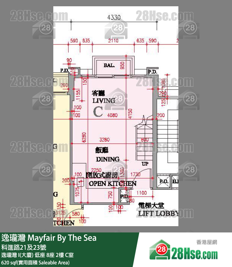 逸瓏灣 I & II  逸瓏灣 I(大廈)低座 8座2樓 C室 平面圖