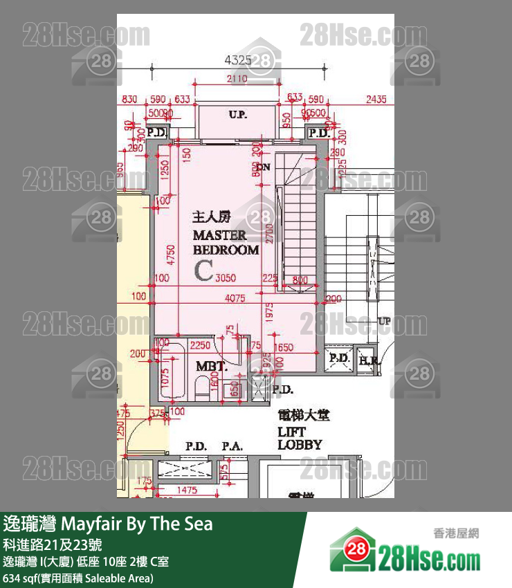 逸瓏灣 I & II  逸瓏灣 I(大廈)低座 10座2樓 C室 平面圖
