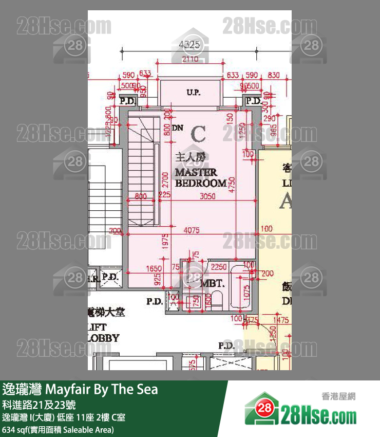 逸瓏灣 I & II  逸瓏灣 I(大廈)低座 11座2樓 C室 平面圖