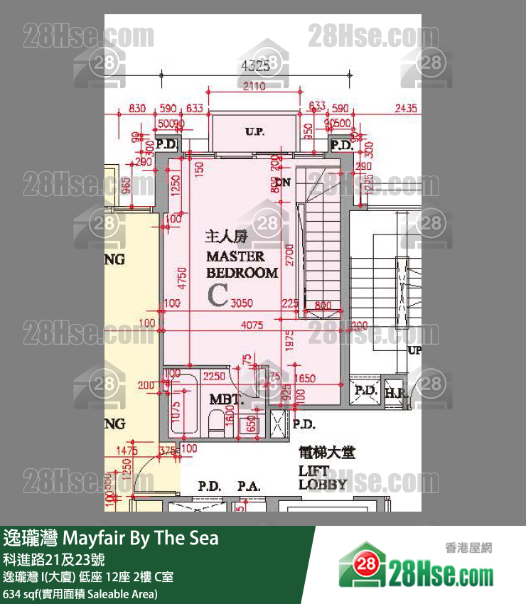 逸瓏灣 I & II  逸瓏灣 I(大廈) 低座 12座 2樓 C室 平面圖