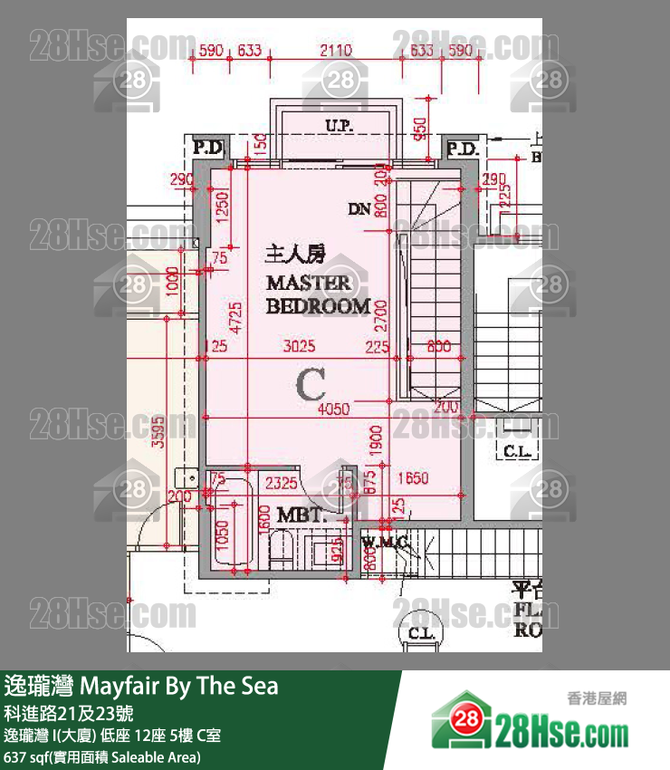 逸瓏灣 I & II  逸瓏灣 I(大廈) 低座 12座 5樓 C室 平面圖