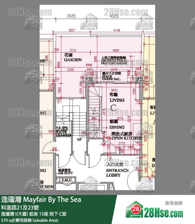 逸瓏灣 I & II  逸瓏灣 I(大廈)低座 15座地下 C室 平面圖