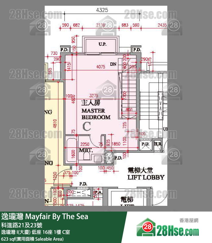 逸瓏灣 I & II  逸瓏灣 I(大廈)低座 16座1樓 C室 平面圖