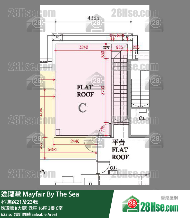 逸瓏灣 I & II  逸瓏灣 I(大廈)低座 16座3樓 C室 平面圖