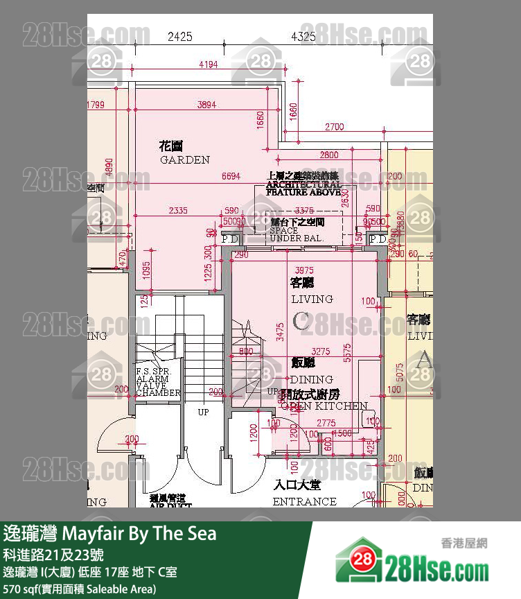 逸瓏灣 I & II  逸瓏灣 I(大廈)低座 17座地下 C室 平面圖