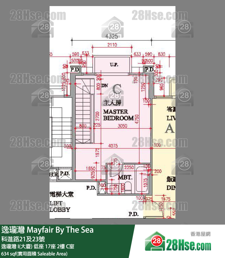 逸瓏灣 I & II  逸瓏灣 I(大廈)低座 17座2樓 C室 平面圖