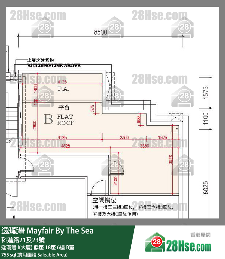 逸瓏灣 I & II  逸瓏灣 I(大廈)低座 18座6樓 B室 平面圖