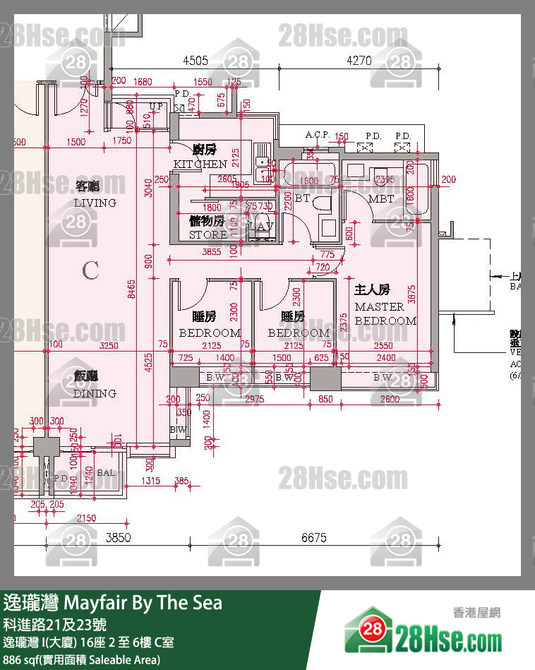 Mayfair By The Sea Unit FloorPlan (Provided by 28Hse)