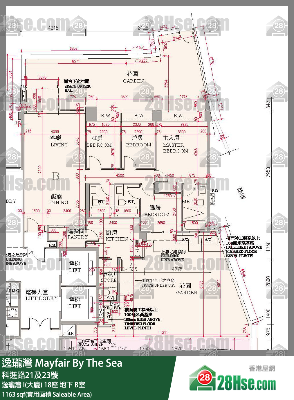 逸瓏灣 I & II  逸瓏灣 I(大廈)18座地下 B室 平面圖