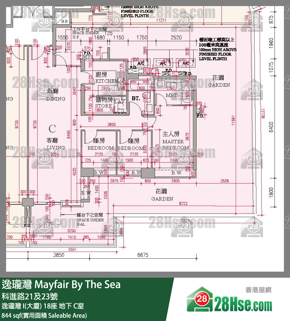 逸瓏灣 I & II  逸瓏灣 I(大廈)18座地下 C室 平面圖