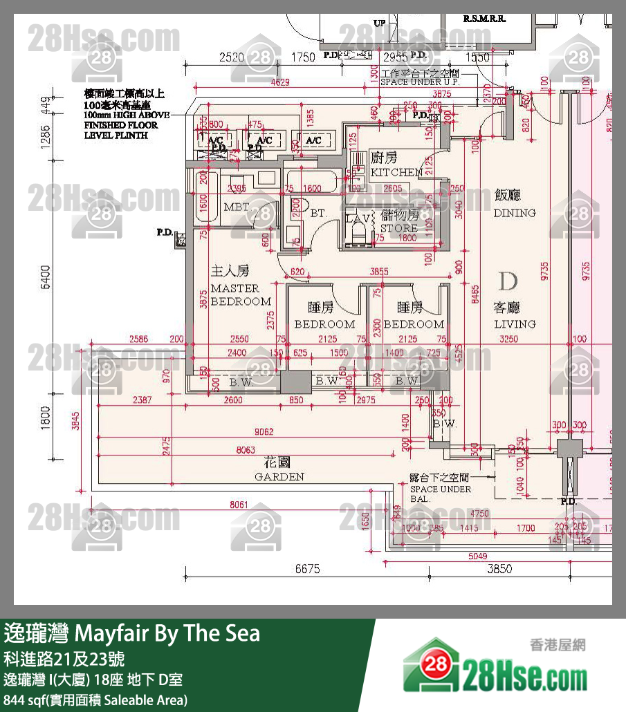 逸瓏灣 I & II  逸瓏灣 I(大廈)18座地下 D室 平面圖