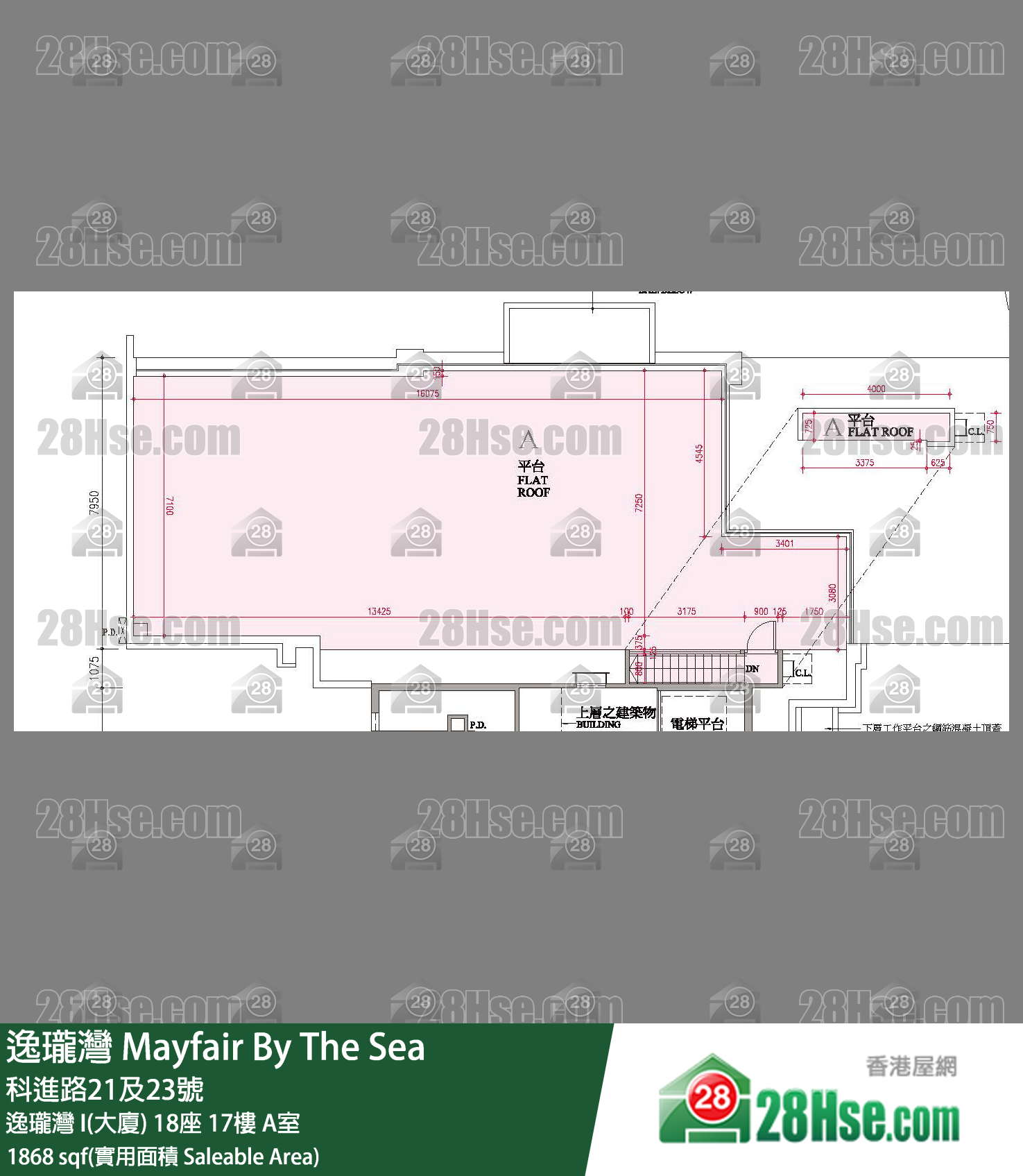 逸瓏灣 I & II  逸瓏灣 I(大廈)18座17樓 A室 平面圖