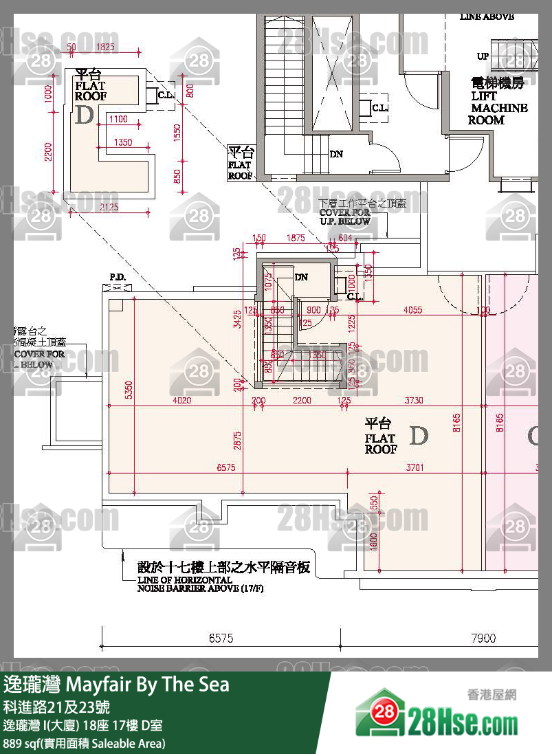 逸瓏灣 I & II  逸瓏灣 I(大廈)18座17樓 D室 平面圖