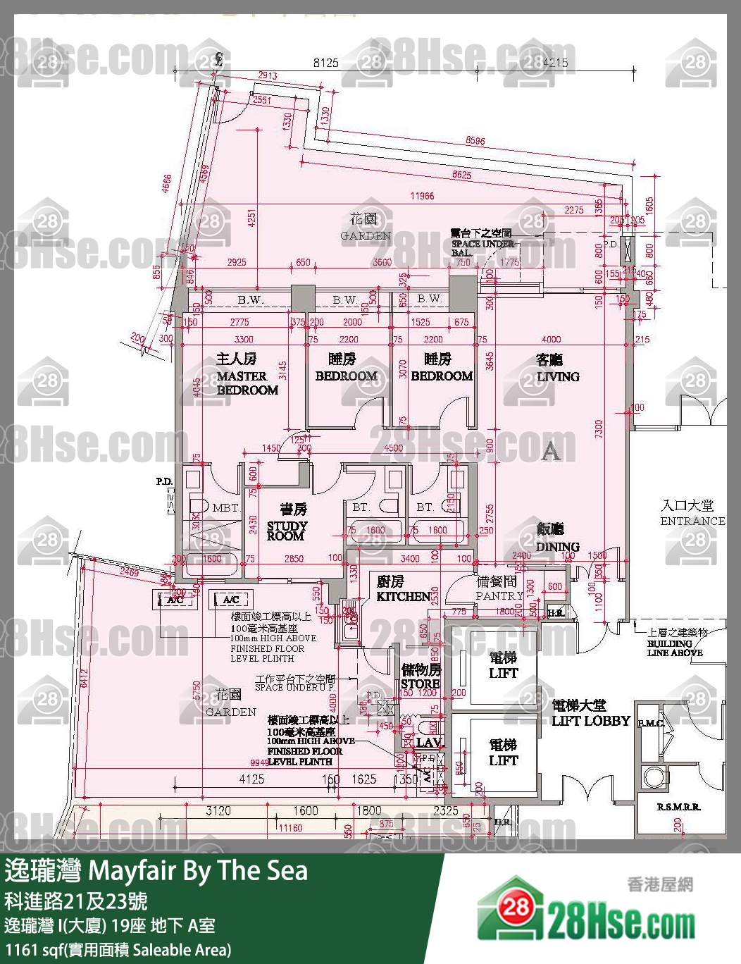 逸瓏灣 I & II  逸瓏灣 I(大廈)19座地下 A室 平面圖