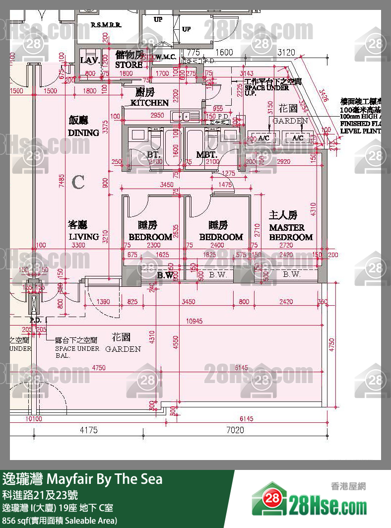 逸瓏灣 I & II  逸瓏灣 I(大廈)19座地下 C室 平面圖