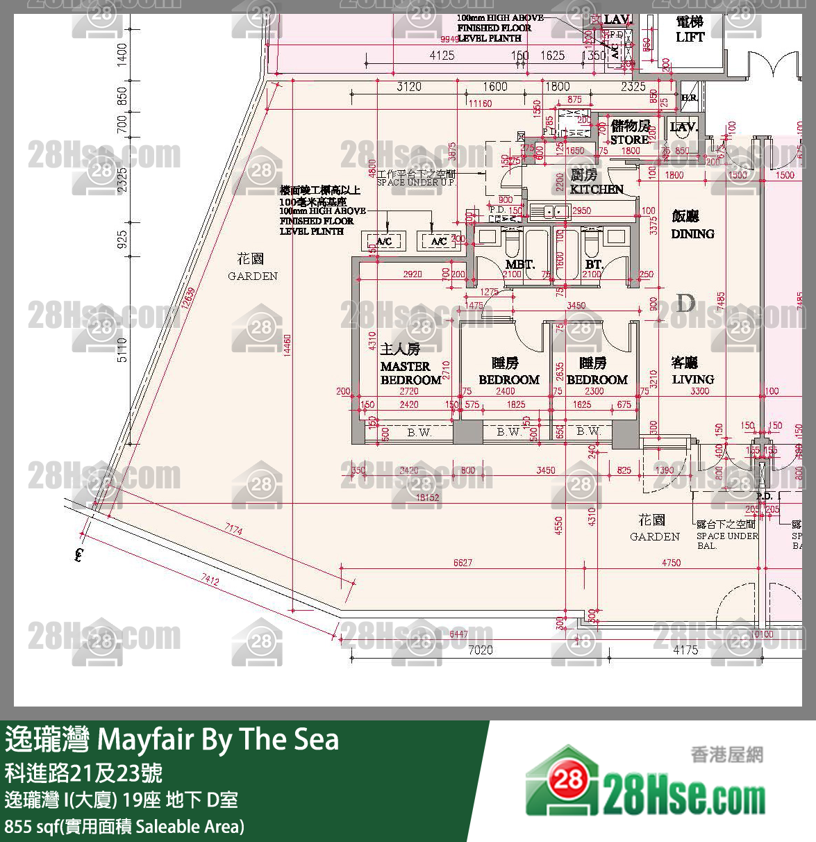 逸瓏灣 I & II  逸瓏灣 I(大廈)19座地下 D室 平面圖