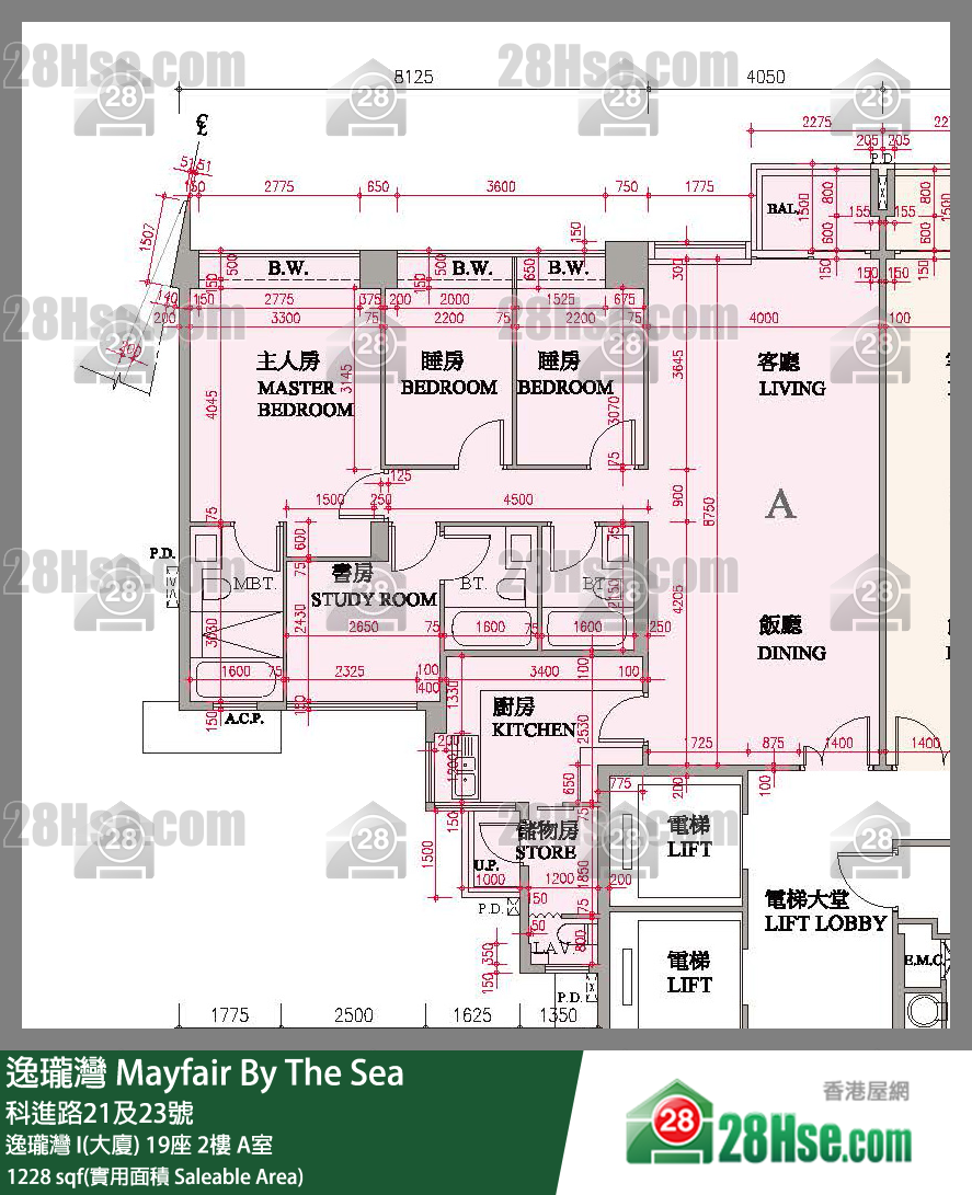 逸瓏灣 I & II  逸瓏灣 I(大廈)19座2樓 A室 平面圖