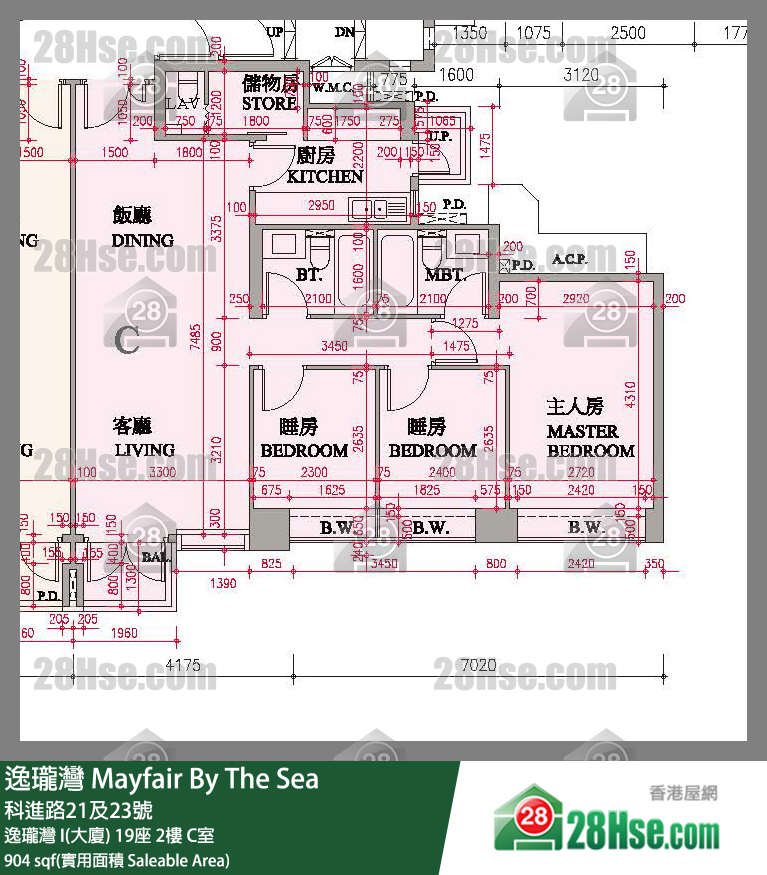 逸珑湾 I & II  逸珑湾 I(大厦) 19座 2楼 C室 平面图