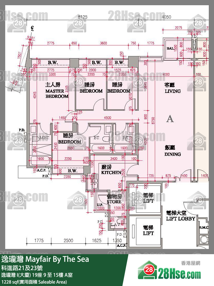 逸瓏灣 I & II  逸瓏灣 I(大廈)19座10樓 A室 平面圖