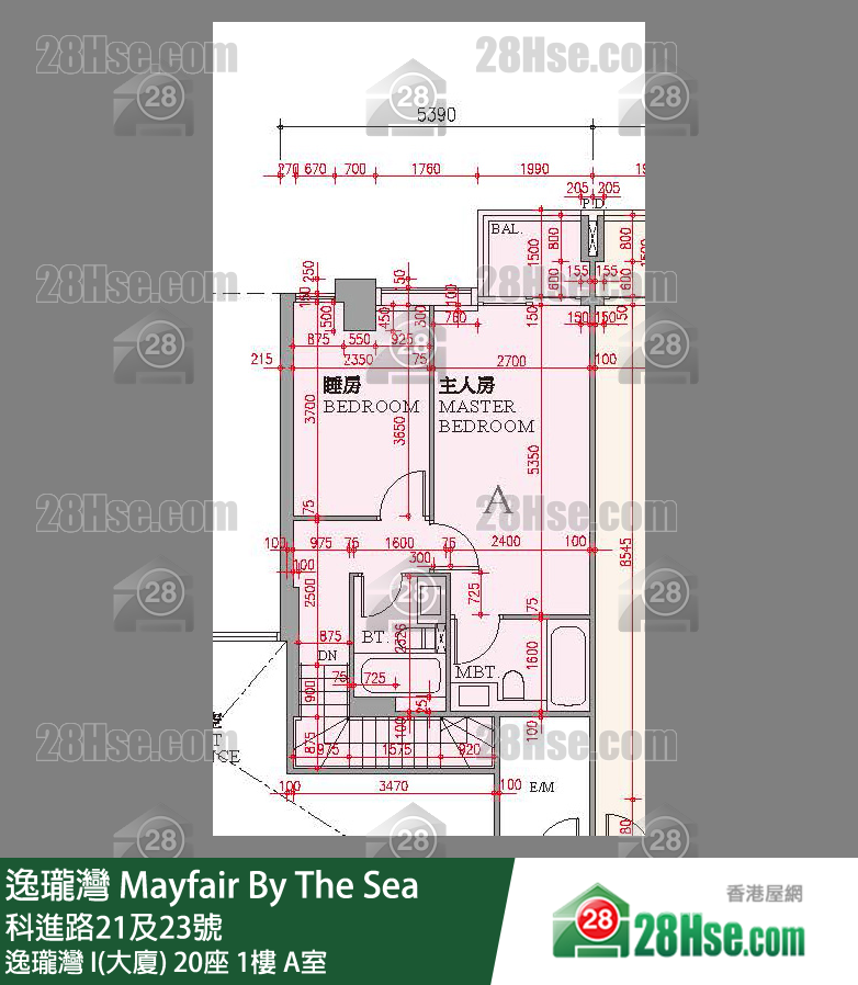 逸瓏灣 I & II  逸瓏灣 I(大廈)20座1樓 A室 平面圖