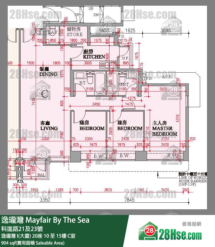 逸瓏灣 I & II  逸瓏灣 I(大廈)20座11樓 C室 平面圖