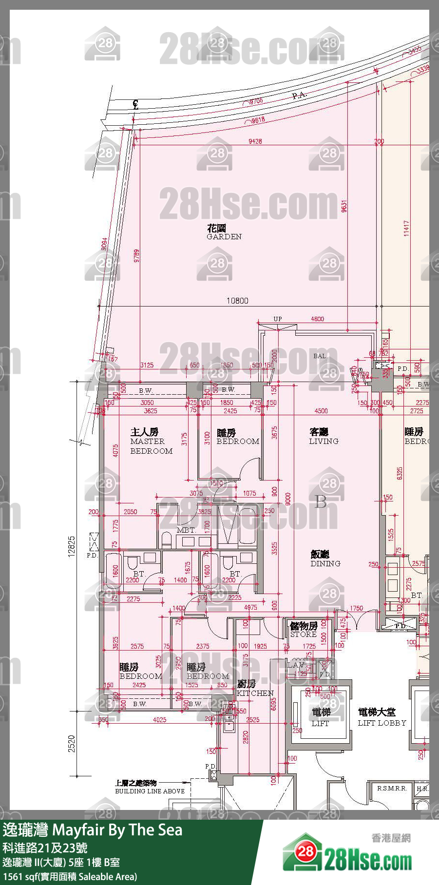 逸瓏灣 I & II  逸瓏灣 II(大廈)5座1樓 B室 平面圖