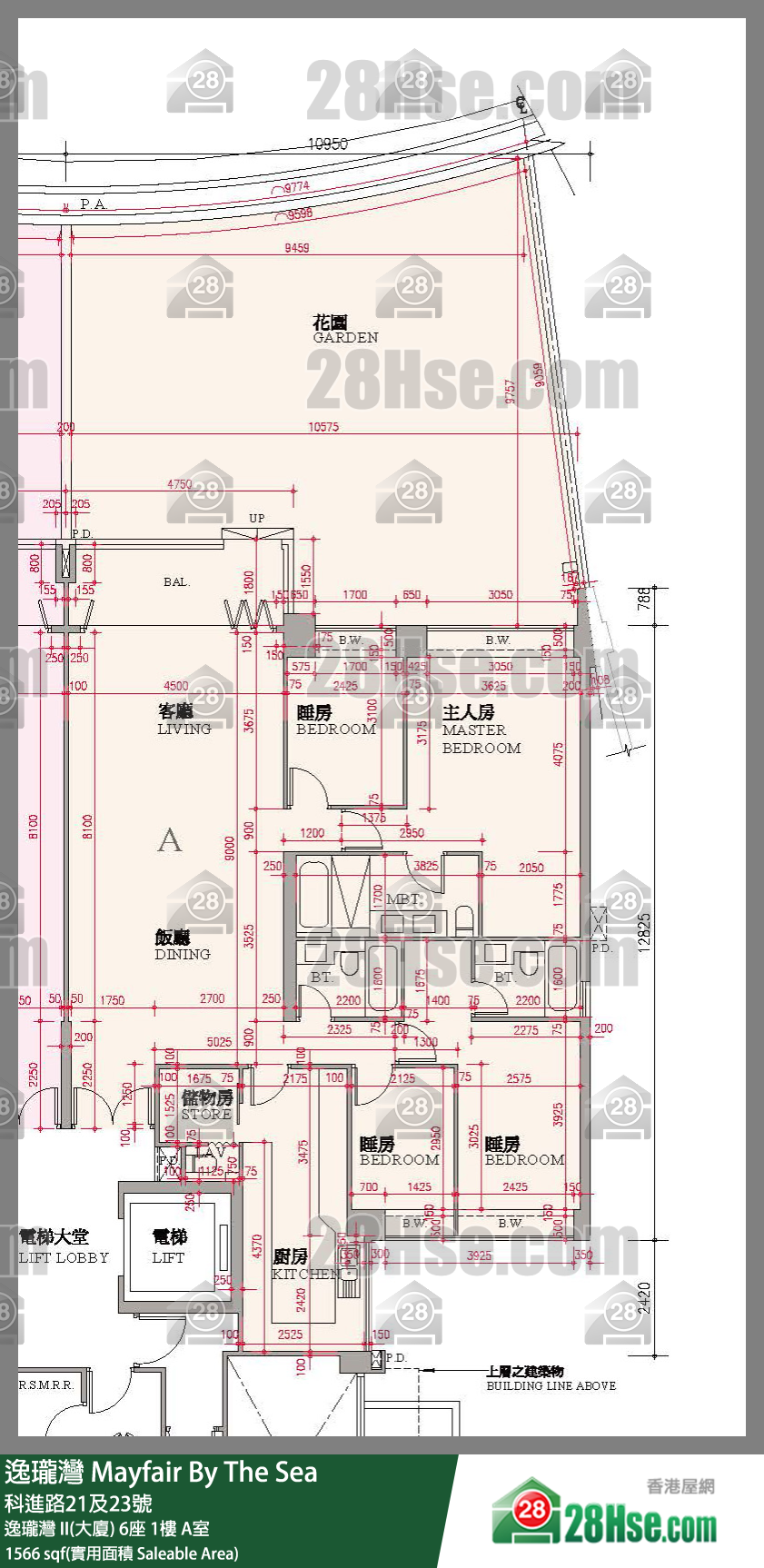 逸瓏灣 I & II  逸瓏灣 II(大廈)6座1樓 A室 平面圖