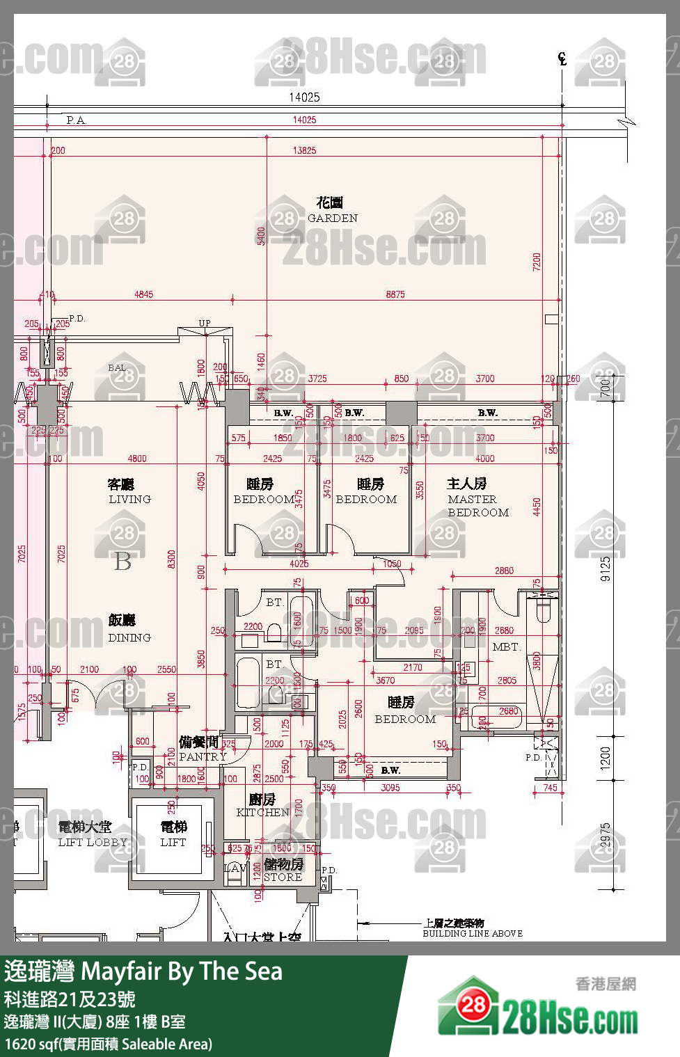 逸瓏灣 單位平面圖(由 28Hse 提供)