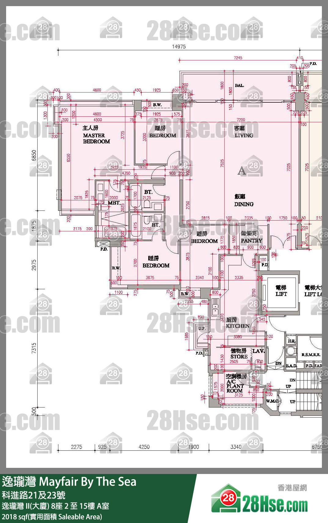 逸珑湾 I & II  逸珑湾 II(大厦)8座3楼 A室 平面图